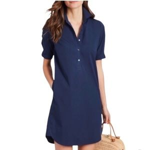J. Mclaughlin Arissa Dress Navy Blue Cotton/Nylon